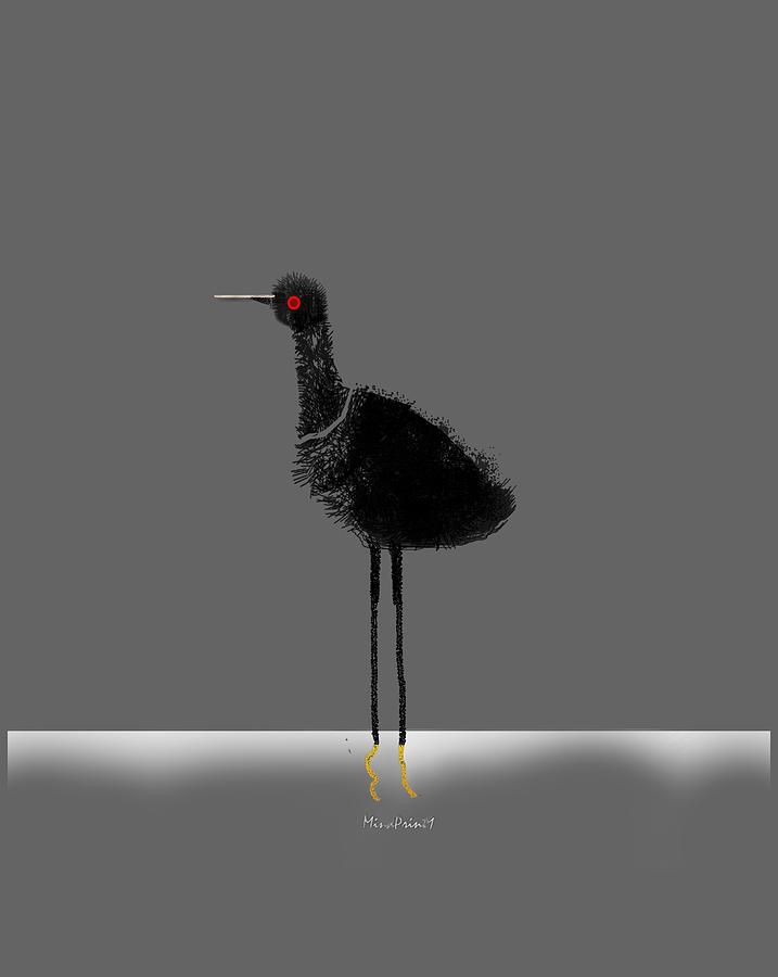 Water Bird Digital Art by Asok Mukhopadhyay