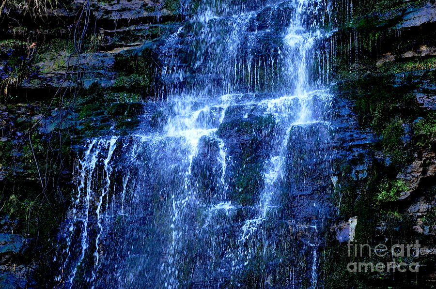 Waterfall Photograph - Water Blues by Misty Achenbach