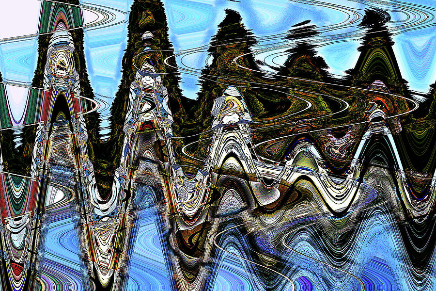 Water Boats And Sky Abstract Digital Art by Tom Janca