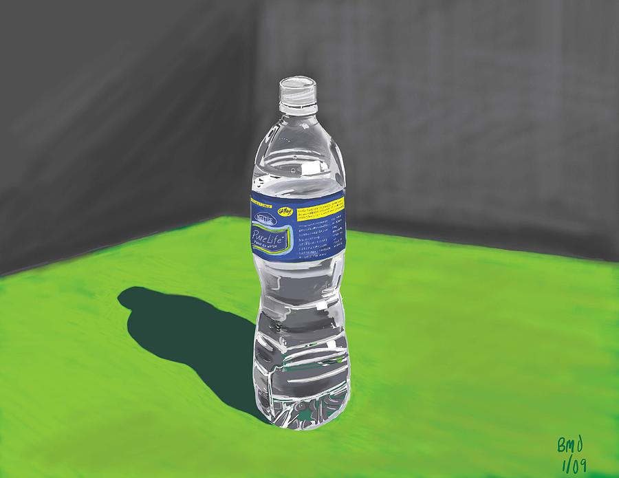 Still Life Digital Art - Water Bottle by Bryan Ory