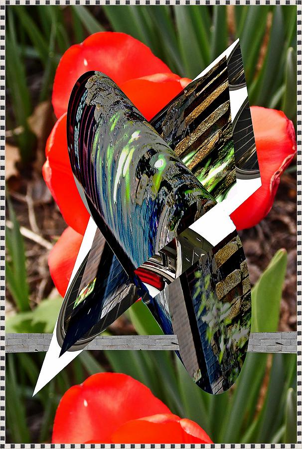 Water bump map and red flower as art Digital Art by Karl Rose
