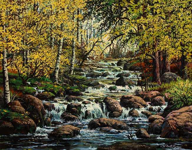 Water Dance Painting by W Scott Fenton Water Dance Painting by W Scott Fenton