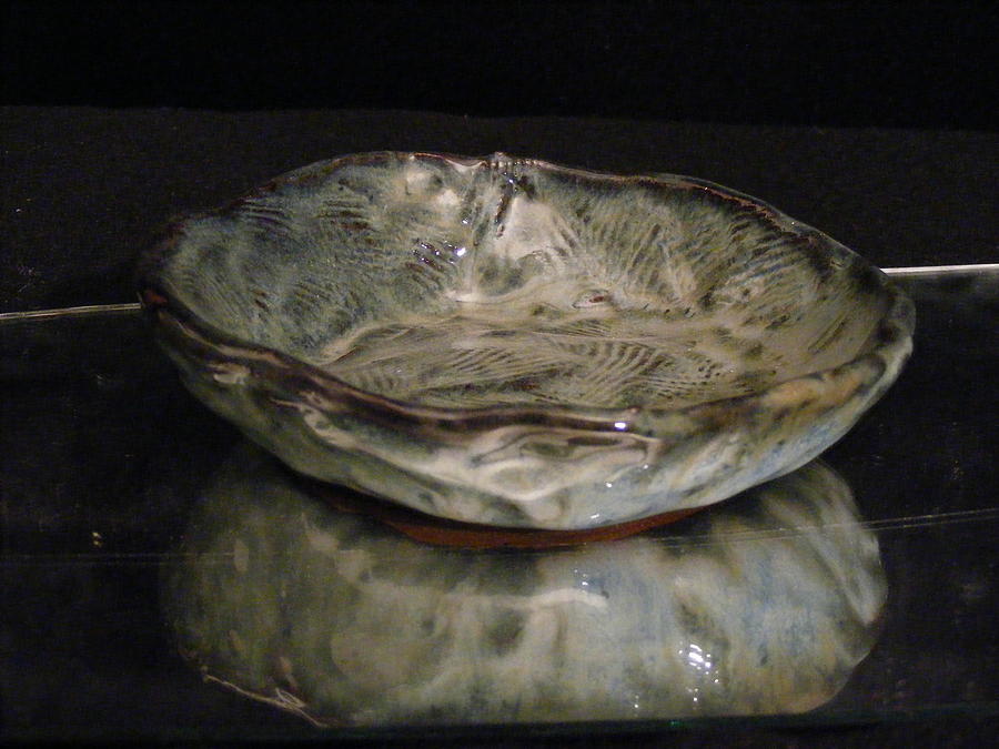Bowl Ceramic Art - Water drip by Laura DeStefano