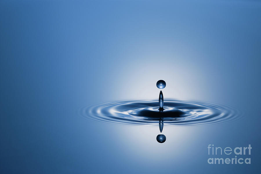 Water Drop in Blue 1 Photograph by Dean Birinyi