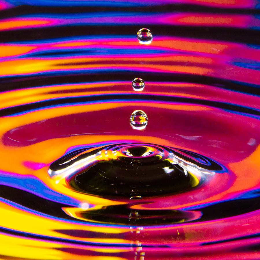 Water Drop Trio Photograph by SR Green