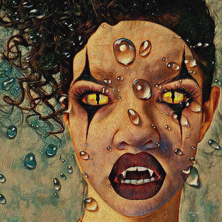 Water Drop Vampire Digital Art by Artful Oasis