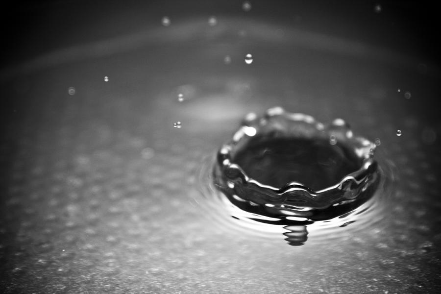Black And White Photograph - Water Droplet Crown by Dustin K Ryan