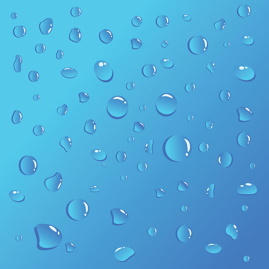 Water Droplets on Blue Digital Art by Rainbow Drop - Fine Art America