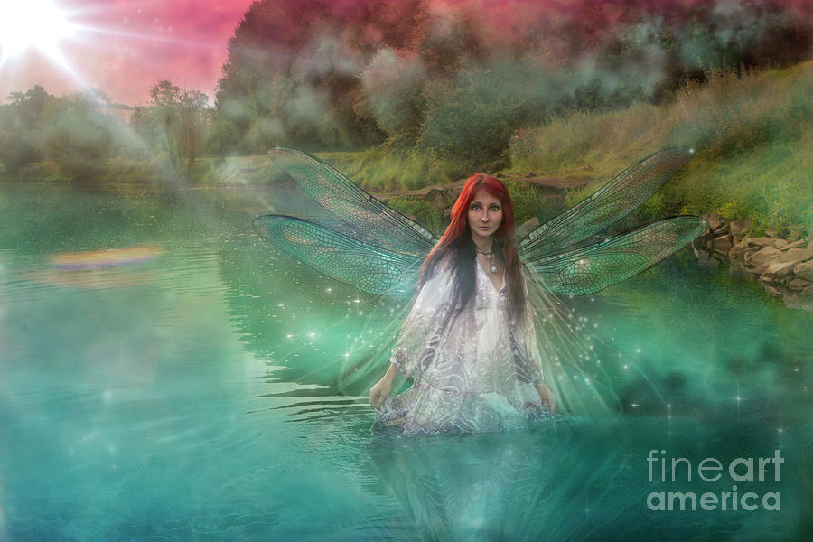 Water Fairy Digital Art by Ang El