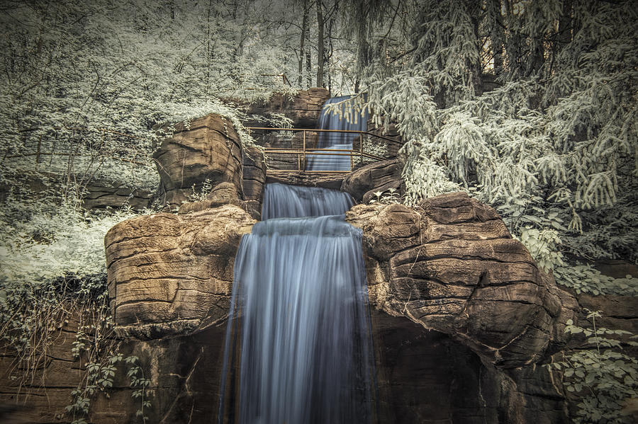 Water Falls in Infrared at the John Ball Park Zoo Photograph by Randall Nyhof