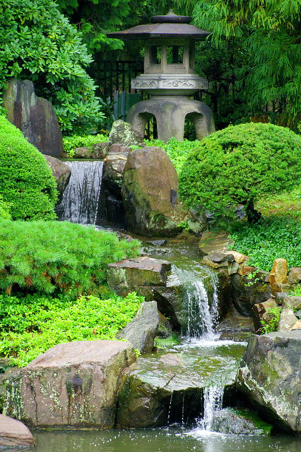 WATER FALLS Japanese Garden Photograph by Mark Holden - Pixels