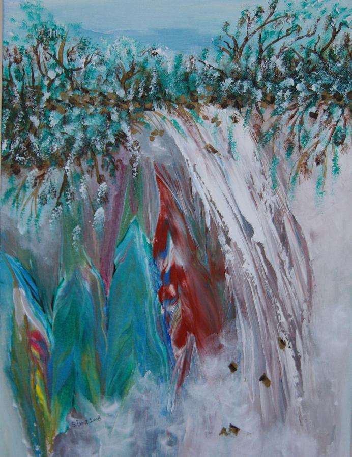 Abstract Painting - Water Falls  by Sima Amid Wewetzer