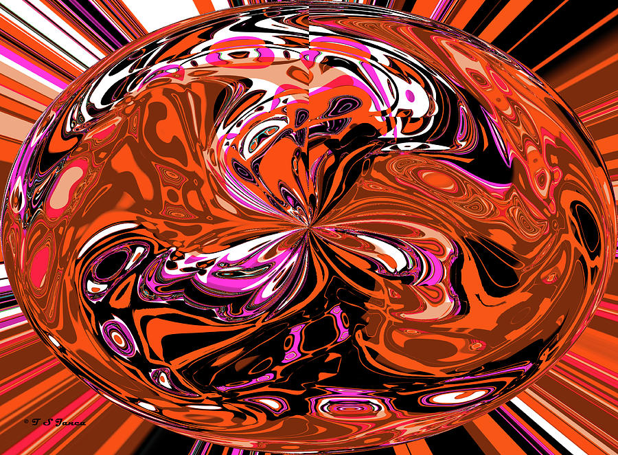  Water Fire, Sphere Abstract Digital Art by Tom Janca