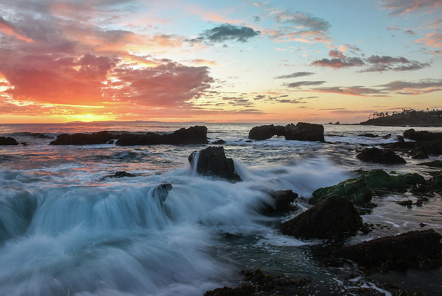 Sunset Photograph - Water Flow Laguna Beach by Seascaping Photography