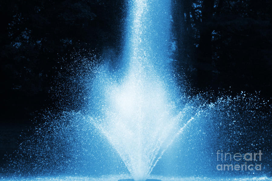 Water Fountain In Blue Photograph by Smilin Eyes Treasures