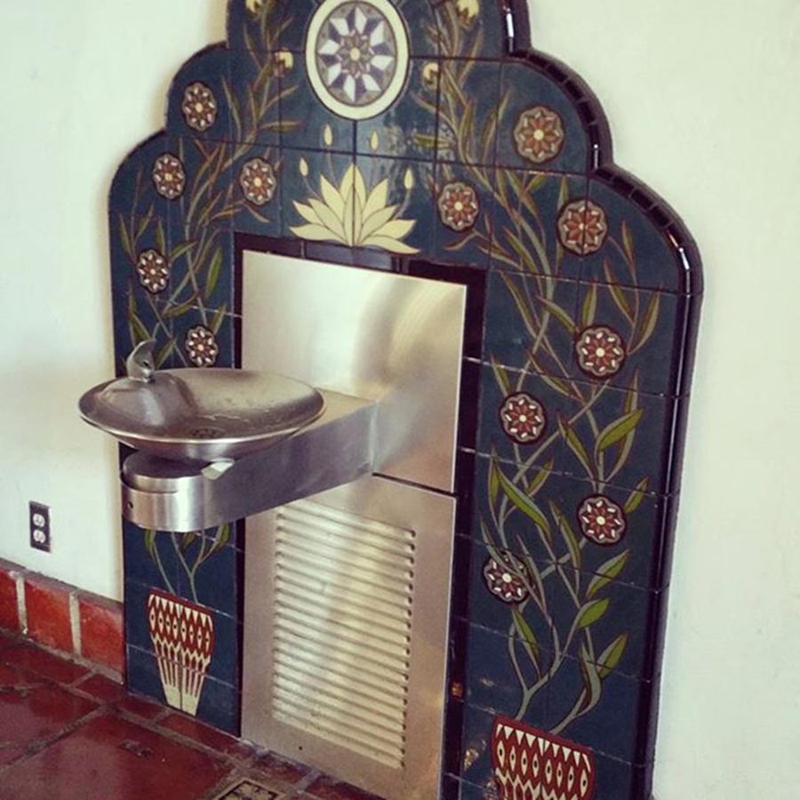 Water Fountain,  Mission-style Photograph by Denise Warrender