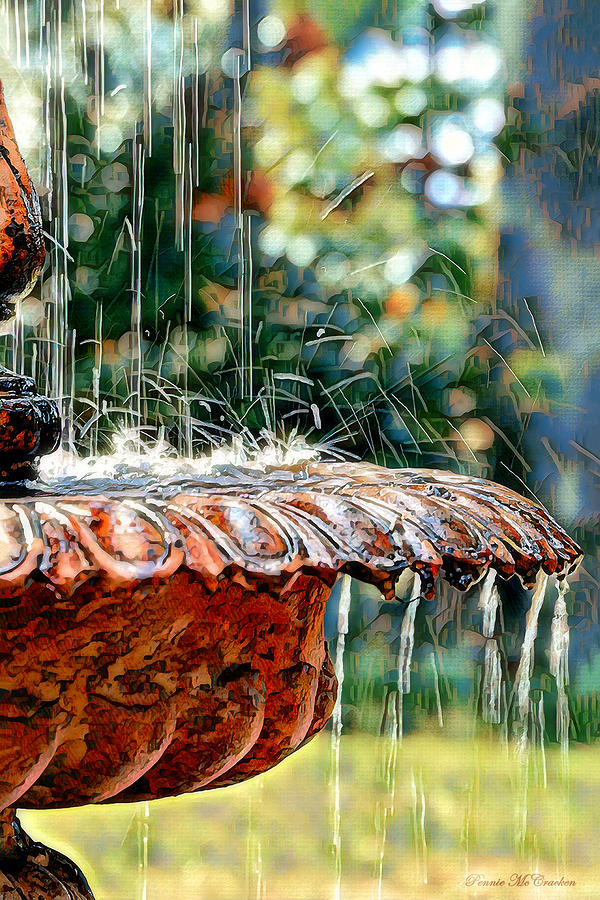 Water Fountain Digital Art by Pennie McCracken