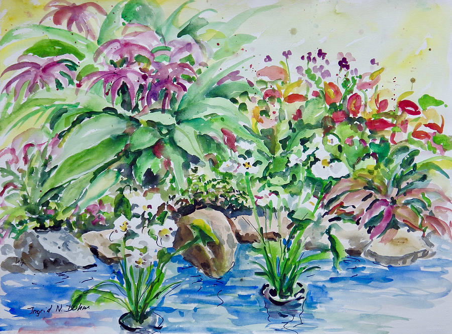 Water Garden Painting by Ingrid Dohm