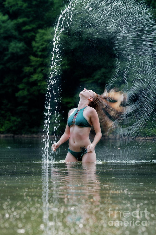 Water hair flip by Patty Photograph by Dan Friend - Fine Art America