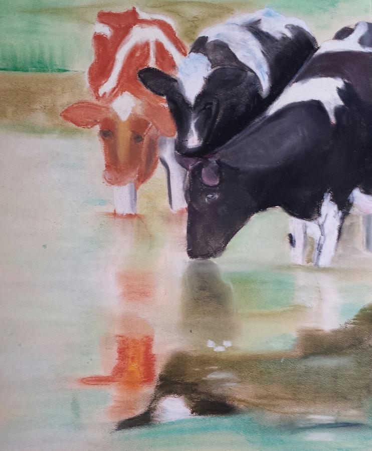 Water Hole Drawing by Sheryl Hare Fine Art America
