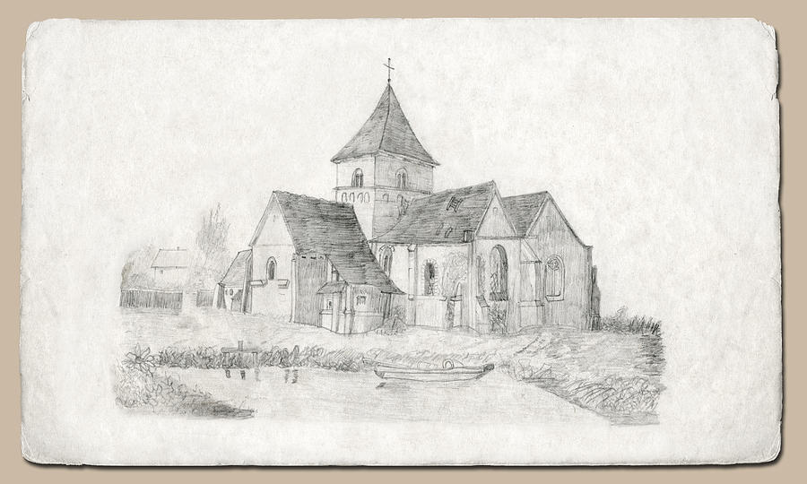 Water Inlet at Church Drawing by Donna L Munro