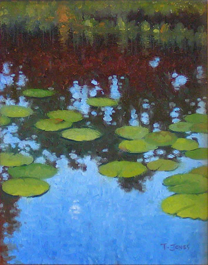 Water Lilies at Moonrise Painting by Timothy Jones