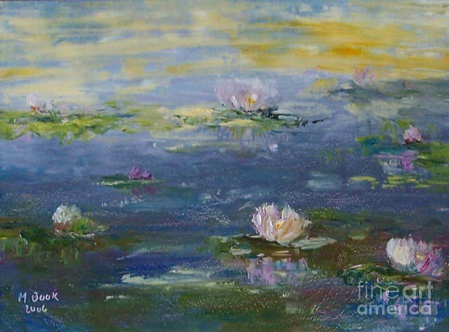 Water Lilies - Blue Painting by Marlene Book
