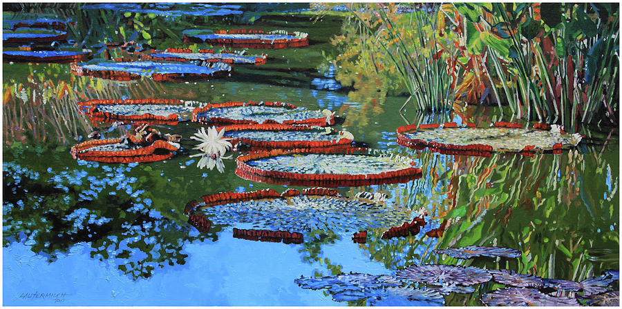 Water Lilies for Amelia Painting by John Lautermilch