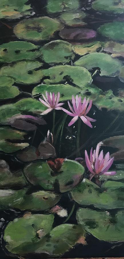 Water Lilies Painting by Gloria Smith