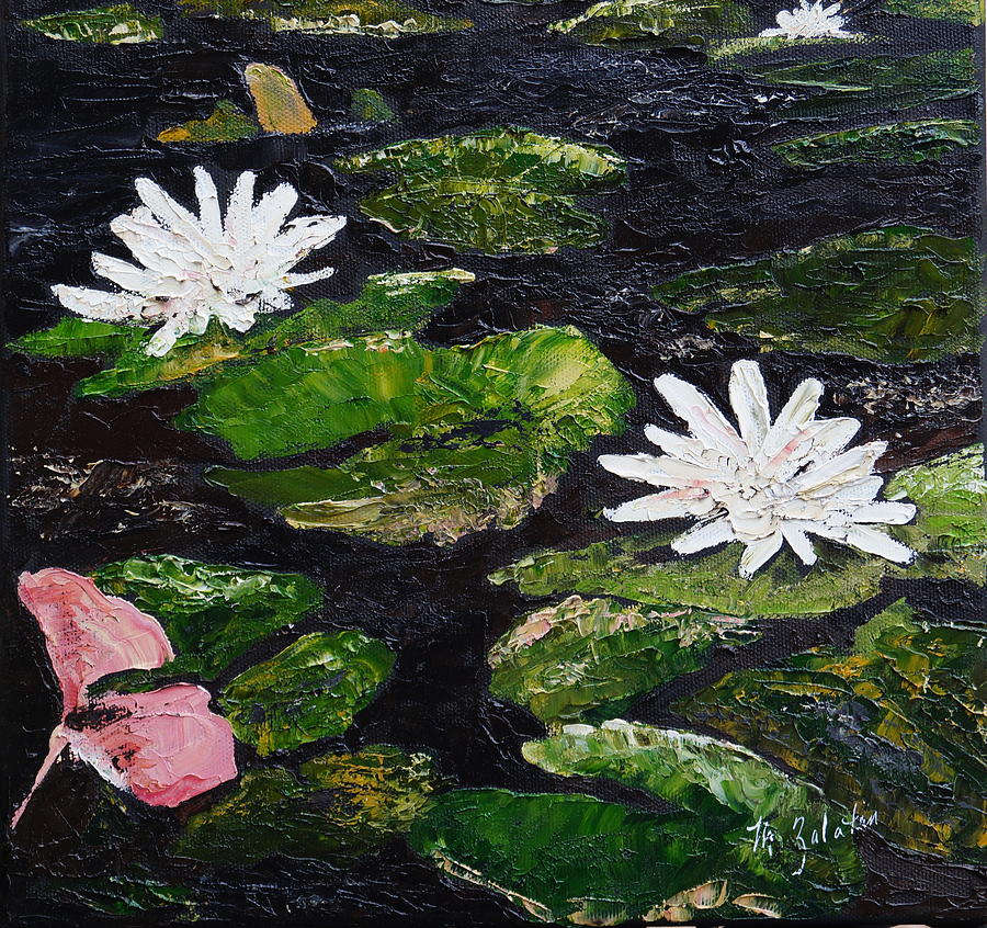 Water Lilies I Painting by Marilyn Zalatan
