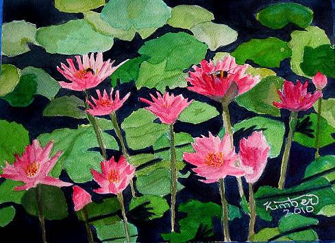 Water Lilies Painting by Kimber  Butler