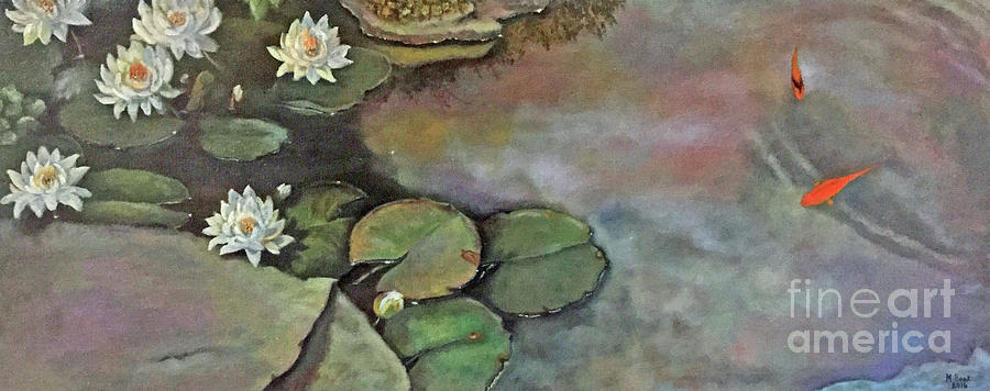Water Lilies Late Afternoon Painting by Marlene Book