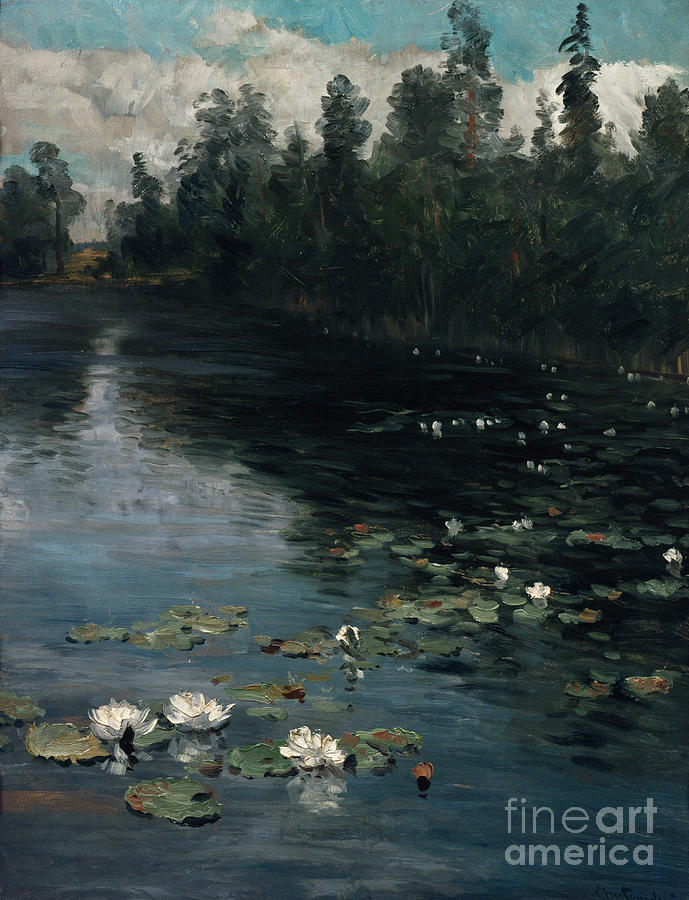 Water lilies Painting by O Vaering