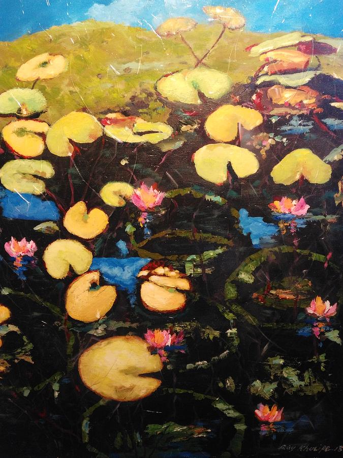 Water lilies Painting by Ray Khalife