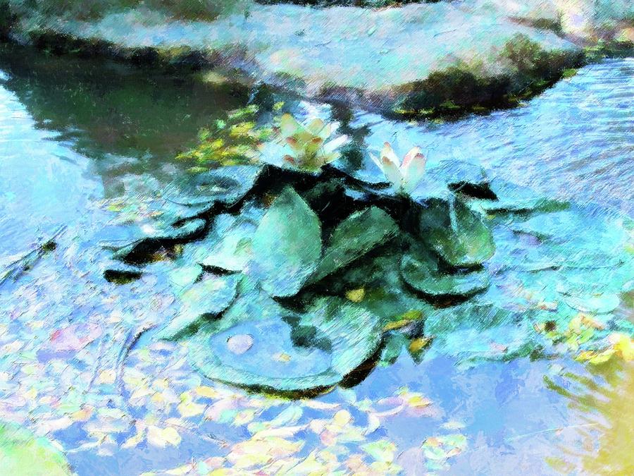 Water Lillies Mixed Media by Florene Welebny