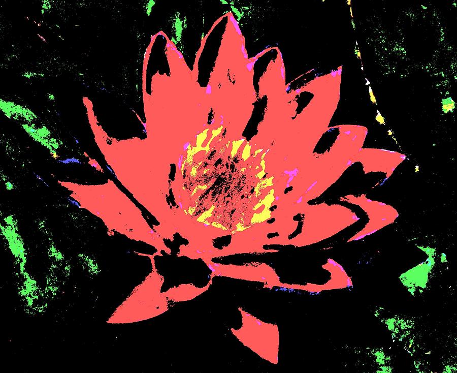 Water Lily Abstract Mixed Media by Angela Davies