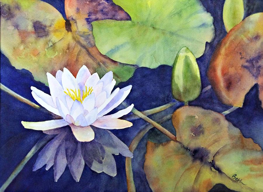 Water Lily Painting by Beth Fontenot