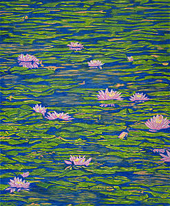 Water Lily Flowers Happy Water Lilies Fine Art Prints Giclee High Quality Impressive Color Lotuses Drawing