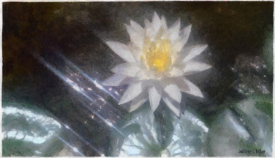 Water Lily in Sunlight Painting by Jeffrey Kolker