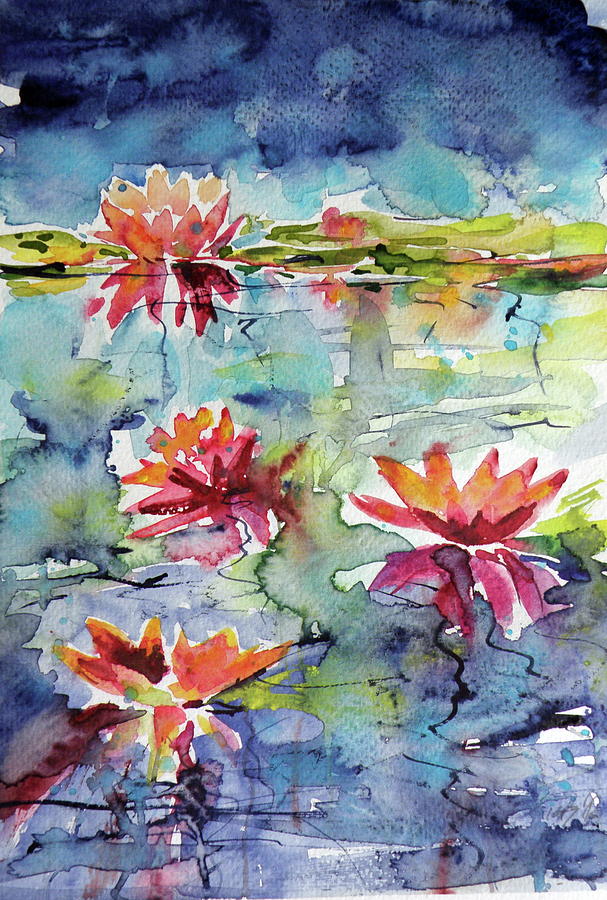 Water lily Painting by Kovacs Anna Brigitta