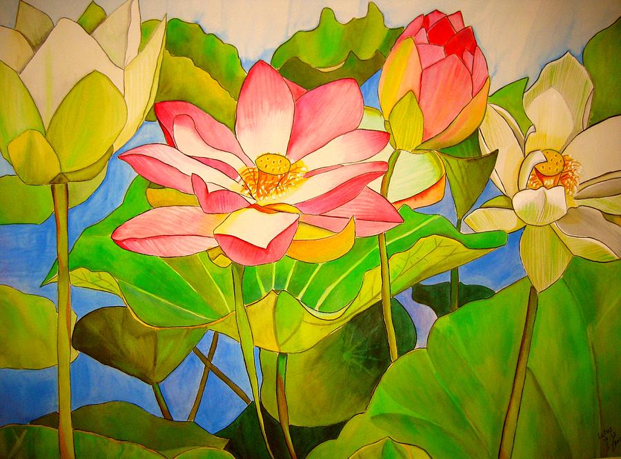 Lily Pad Painting, Lotus Flower Painting, Lily Pad Art, Lotus