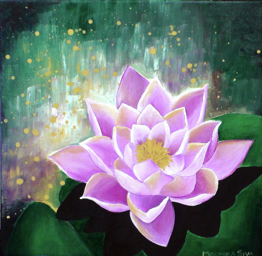 Water Lily Painting by Mounika Narreddy