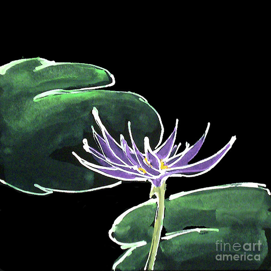 Water Lily-Purple Painting by Chris Paschke