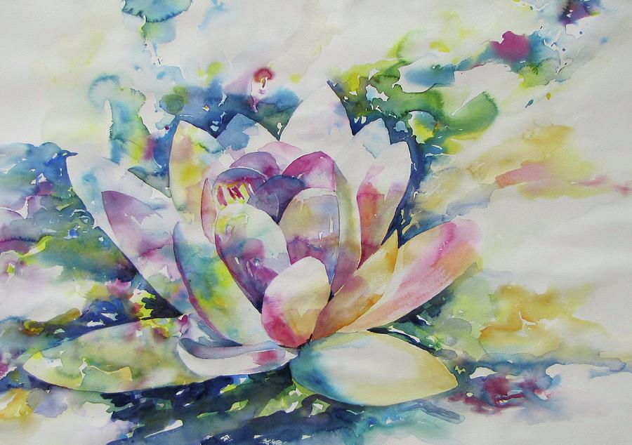 Water Lily Reflections Painting by Vicki Brevell