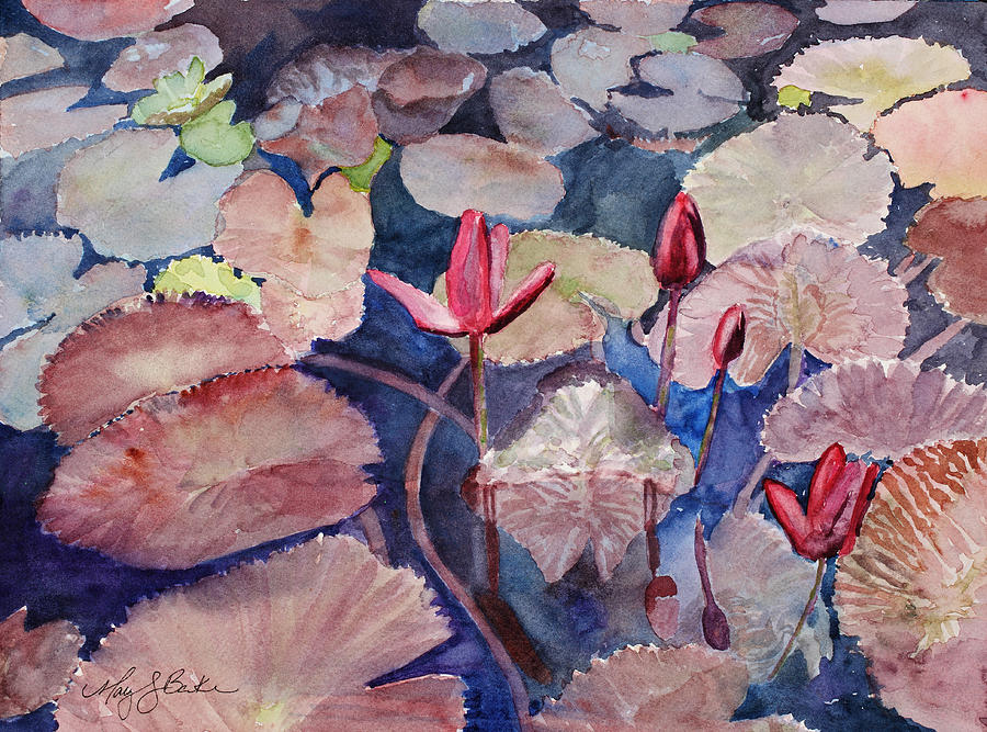 Lily Painting - Water Lily Reverie by Mary Benke