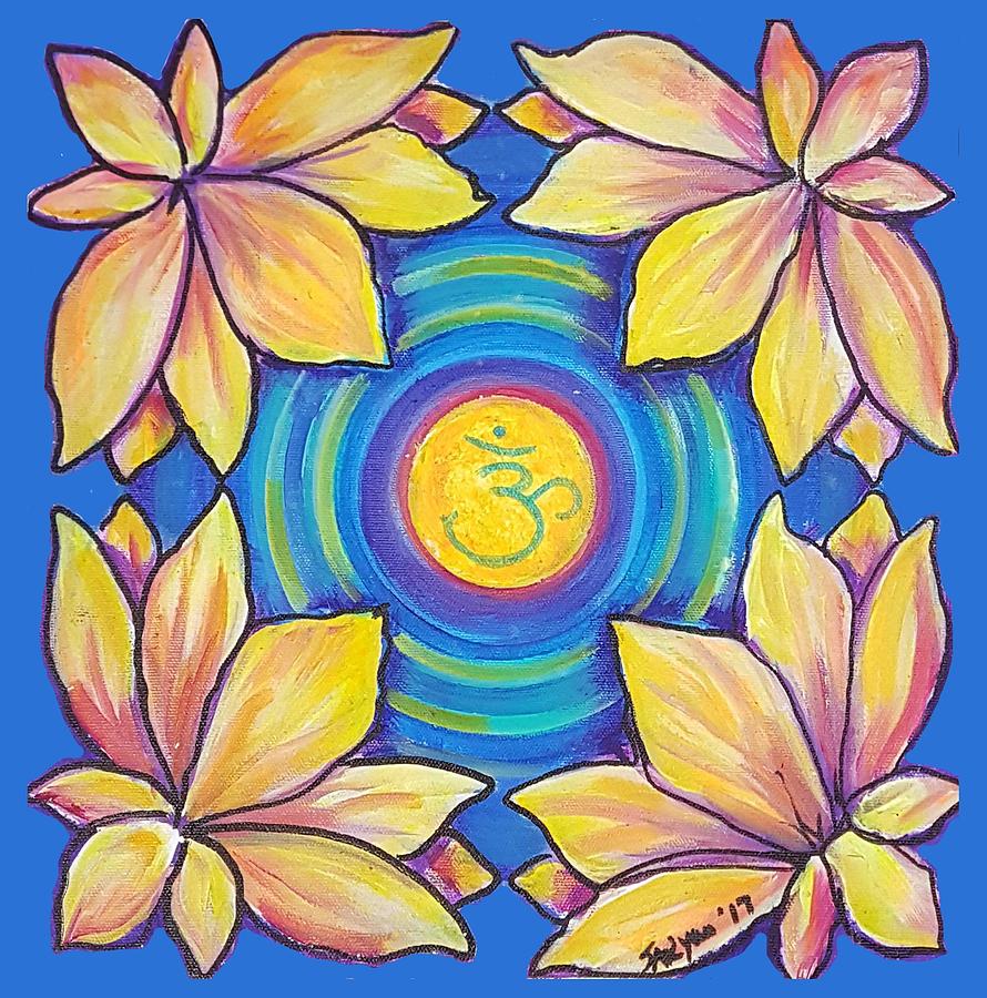 Mandala Painting - Water Locusts 2 by Sue Ryan