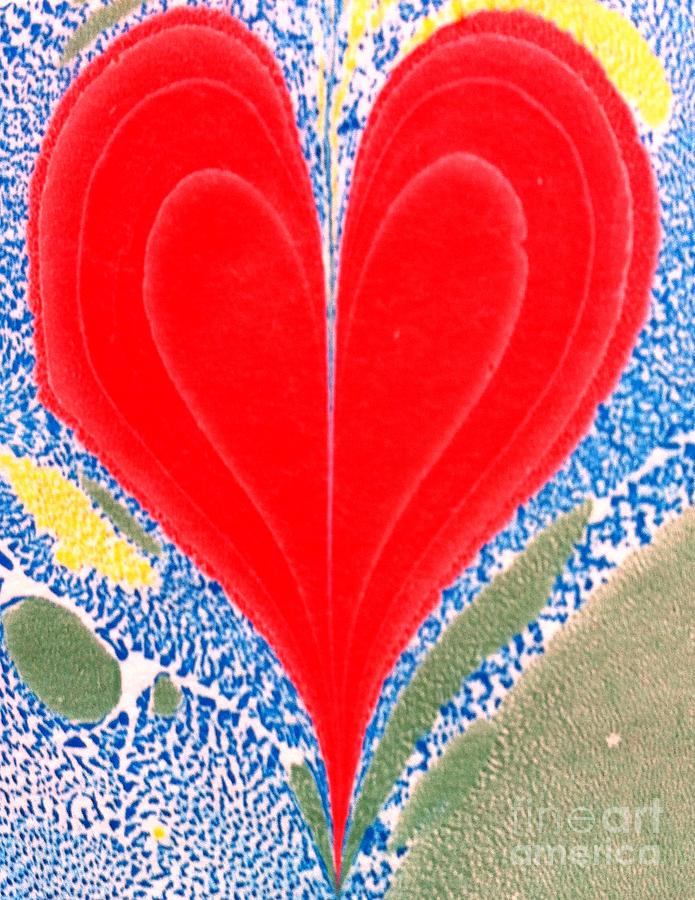 Heart Painting - Water Marbling Art, Ebru by Dilan C Heart Painting - Water Marbling Art, Ebru by Dilan C