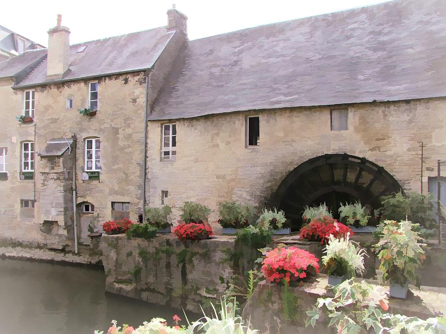 Water Mill - Bayeux - Normandy Digital Art by Joseph Hendrix