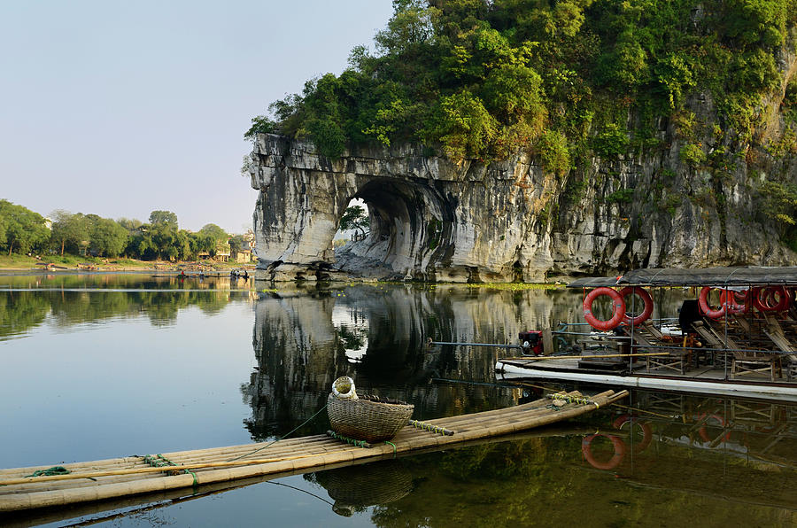 Water Moon Cave of Elephant Trunk Hill Park on Li River at Guili Photograph by Reimar Gaertner