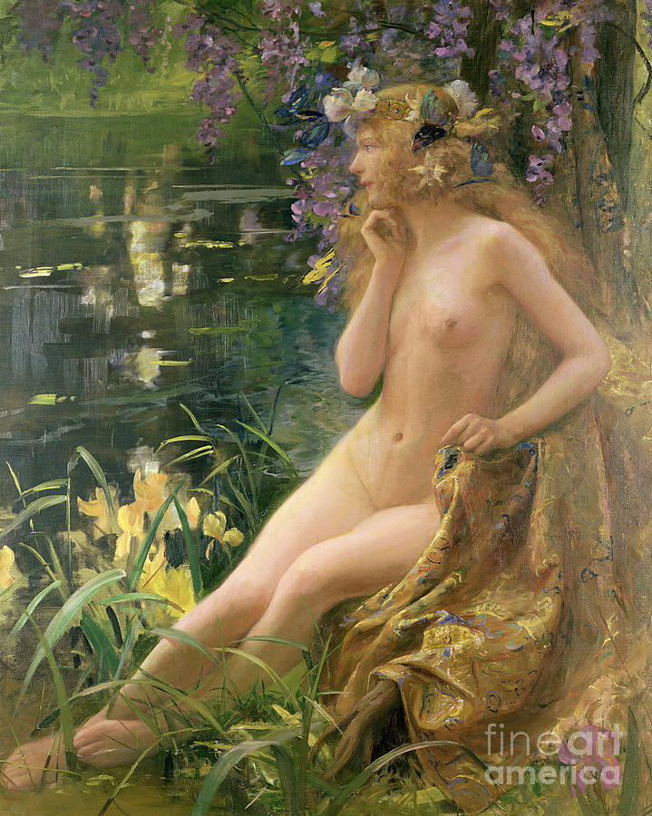 Water Nymph Painting by Gaston Bussiere